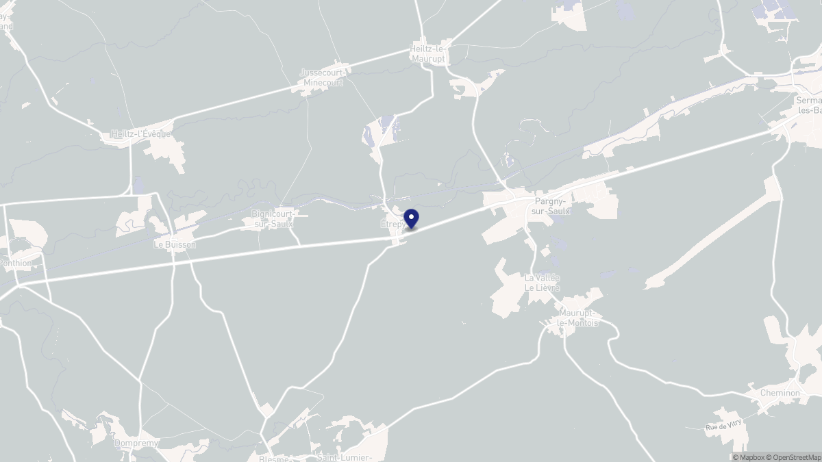 Aperçu cartographique de Étrepy, centré sur la commune