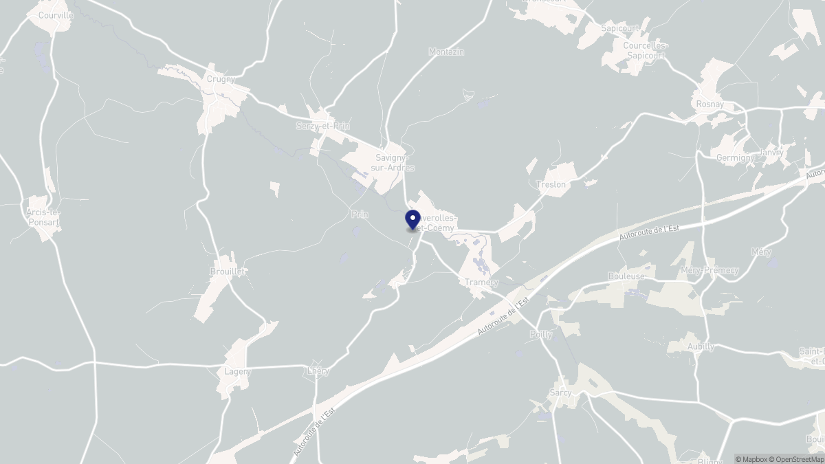Aperçu cartographique de Faverolles-et-Coëmy, centré sur la commune
