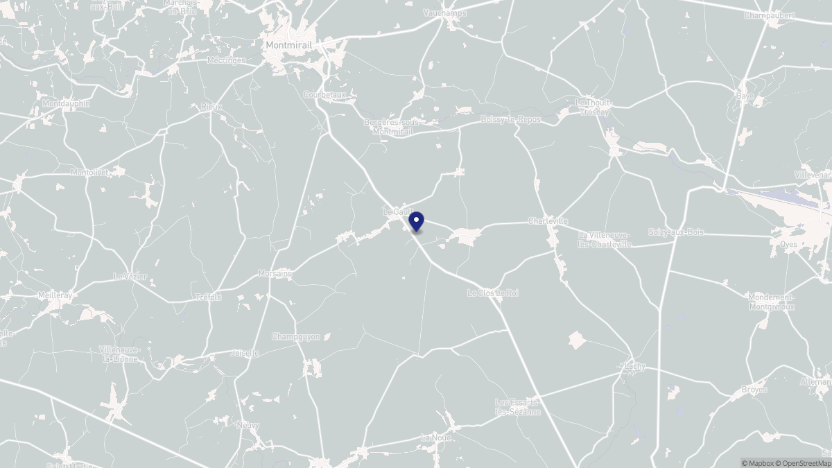 Aperçu cartographique de Le Gault-Soigny, centré sur la commune