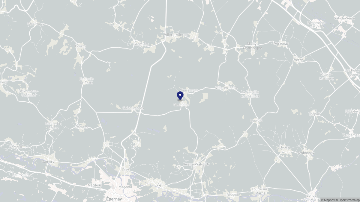 Aperçu cartographique de Germaine, centré sur la commune