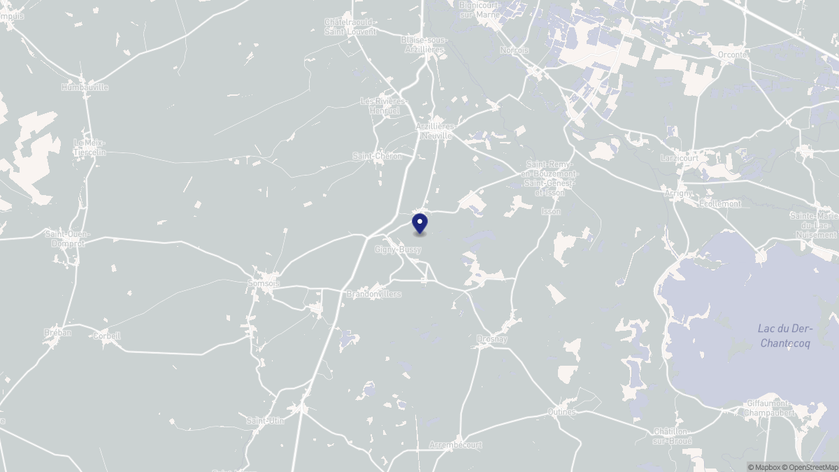 Aperçu cartographique de Gigny-Bussy, centré sur la commune