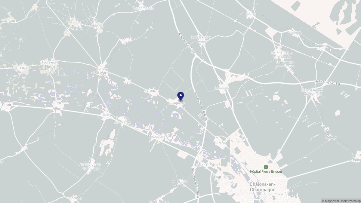 Aperçu cartographique de Juvigny, centré sur la commune