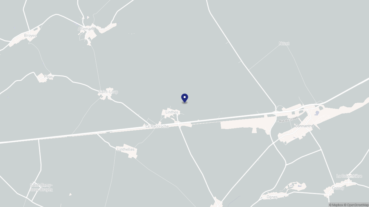 Aperçu cartographique de Linthes, centré sur la commune