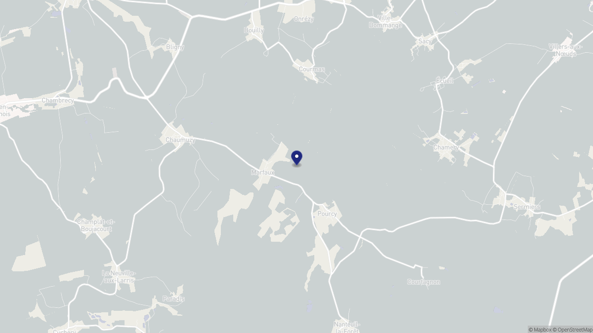 Aperçu cartographique de Marfaux, centré sur la commune