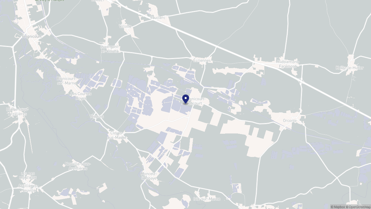 Aperçu cartographique de Matignicourt-Goncourt, centré sur la commune