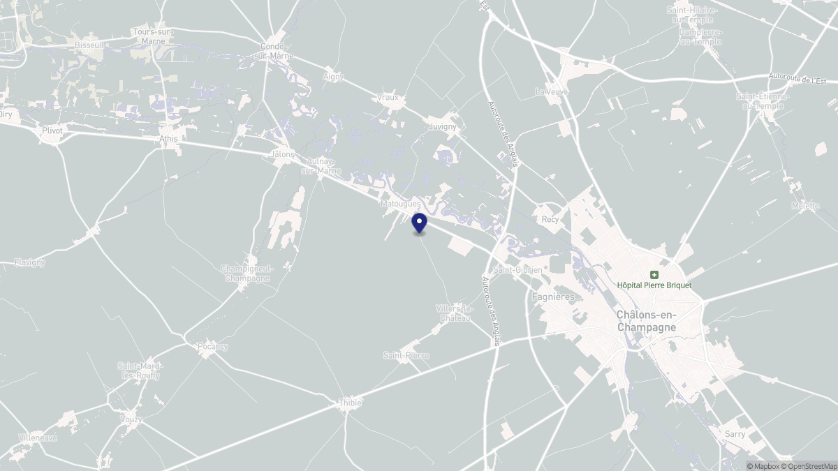 Aperçu cartographique de Matougues, centré sur la commune