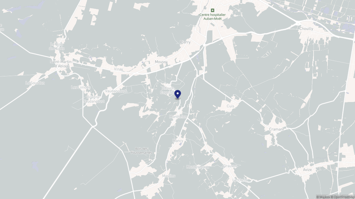 Aperçu cartographique de Monthelon, centré sur la commune