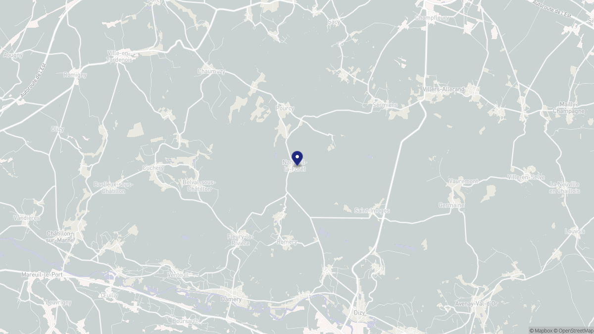 Aperçu cartographique de Nanteuil-la-Forêt, centré sur la commune