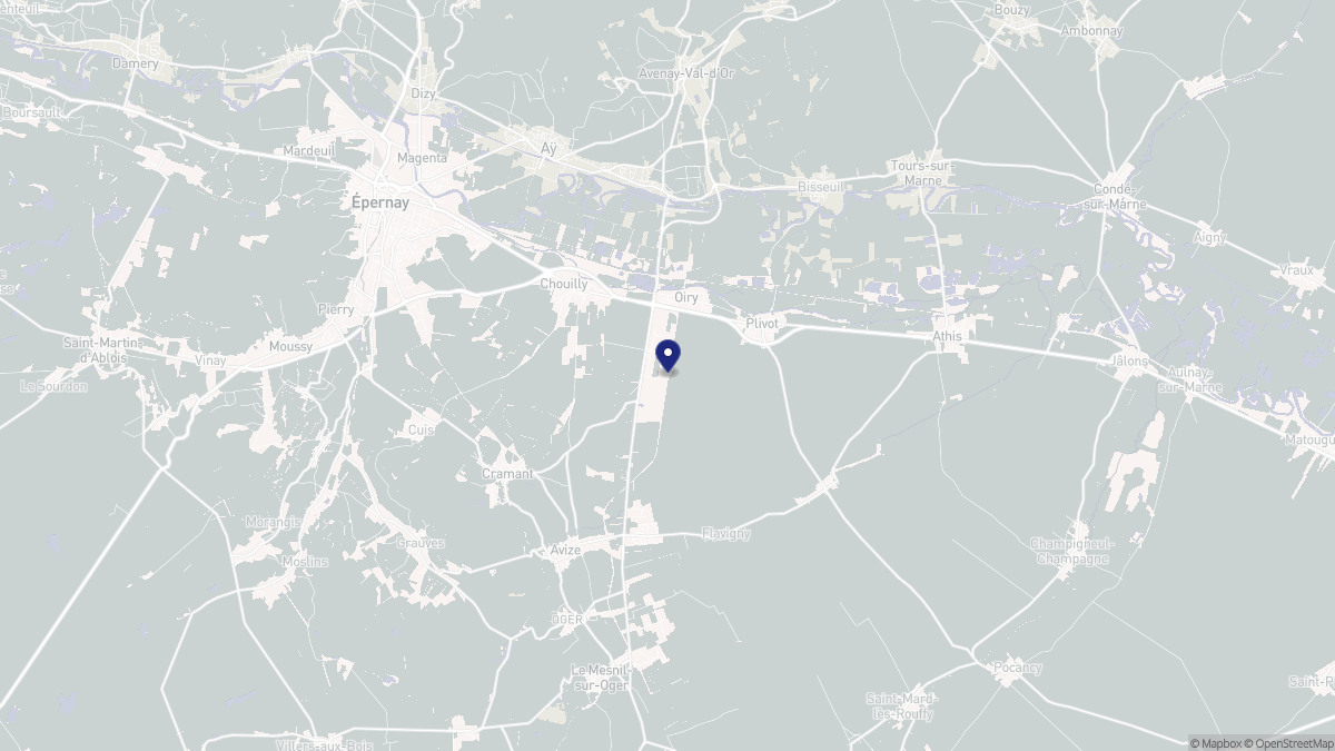Aperçu cartographique de Oiry, centré sur la commune