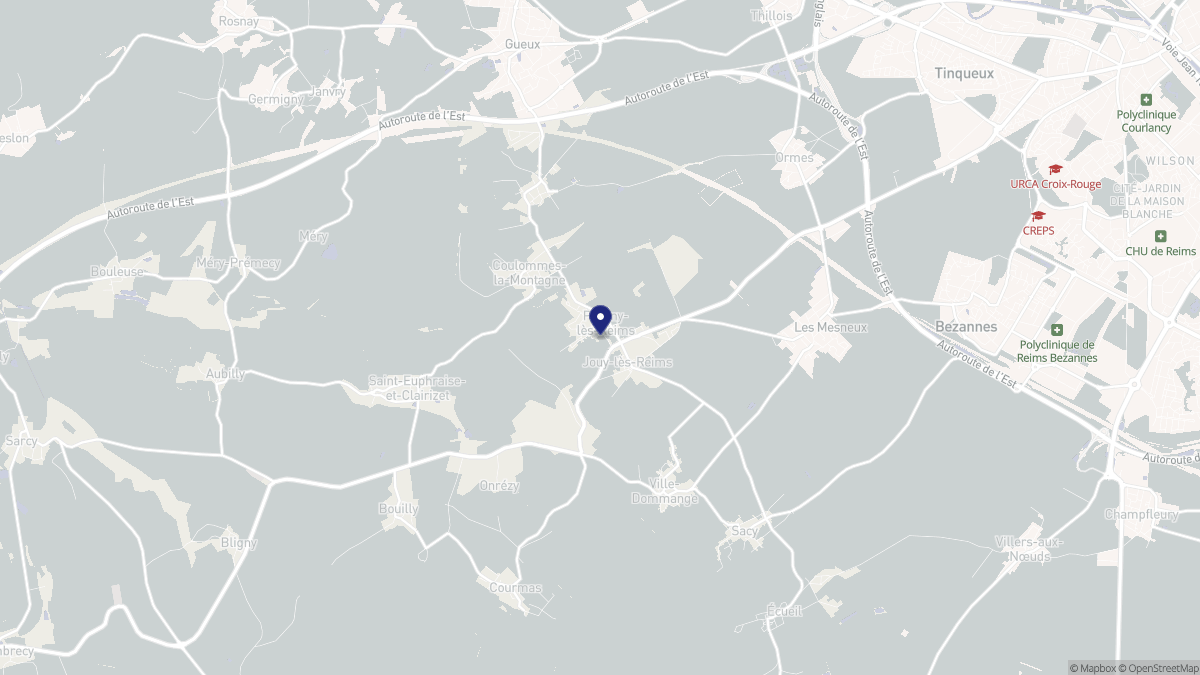 Aperçu cartographique de Pargny-lès-Reims, centré sur la commune