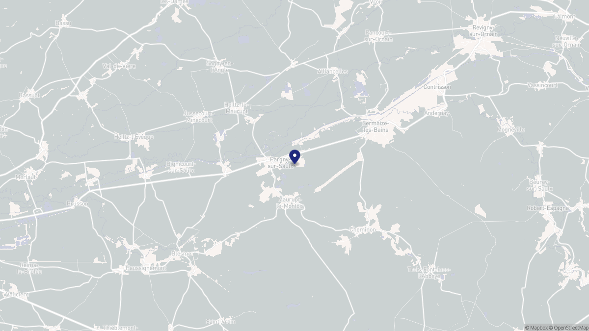 Aperçu cartographique de Pargny-sur-Saulx, centré sur la commune