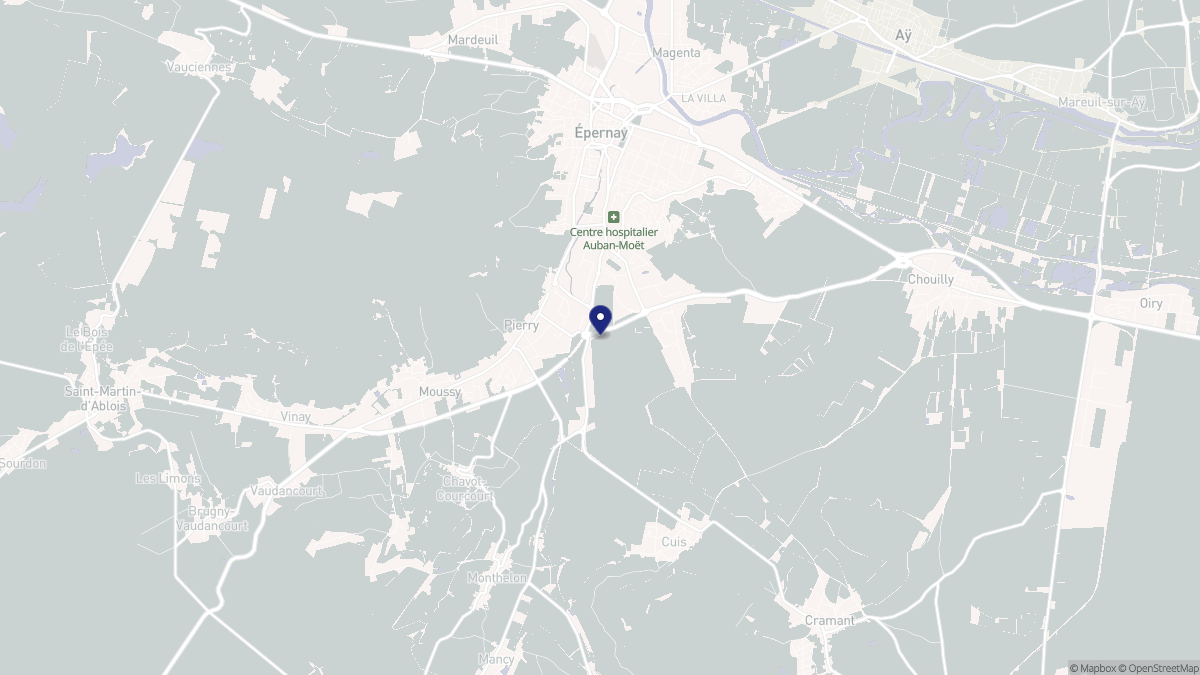 Aperçu cartographique de Pierry, centré sur la commune