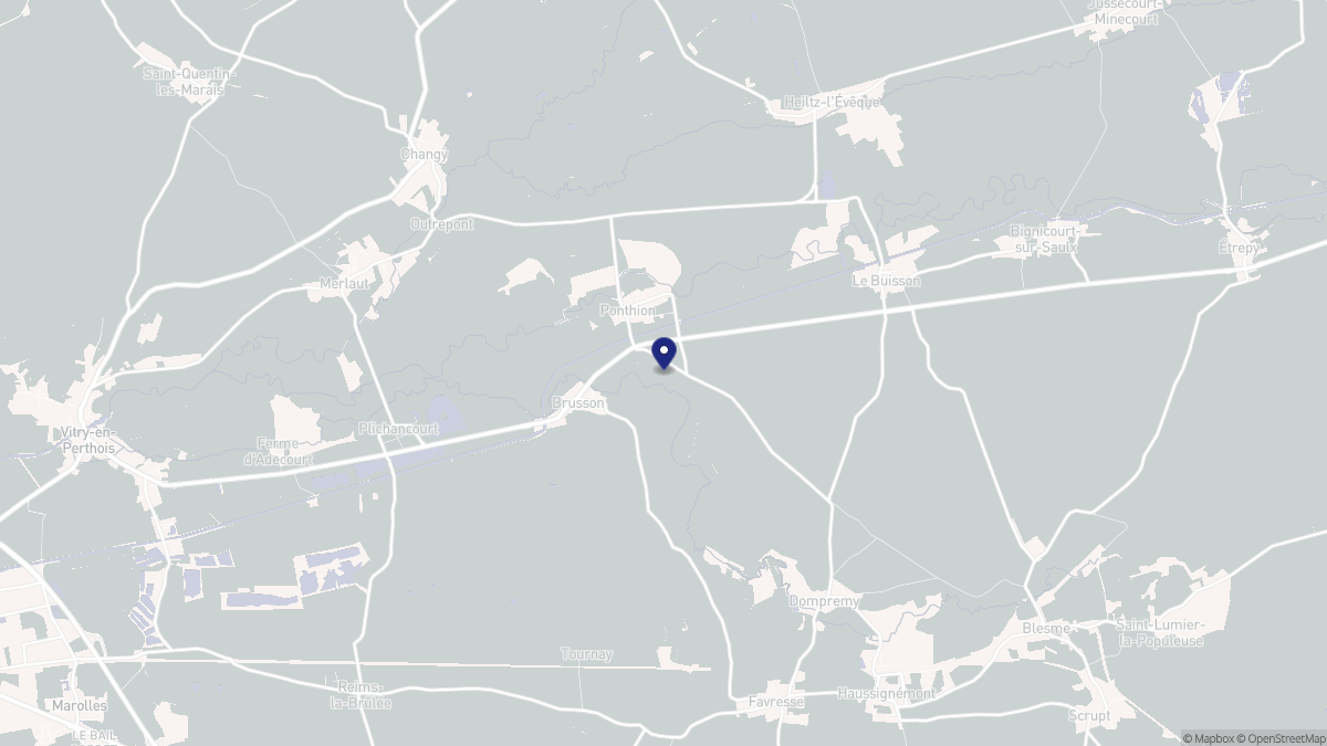 Aperçu cartographique de Ponthion, centré sur la commune
