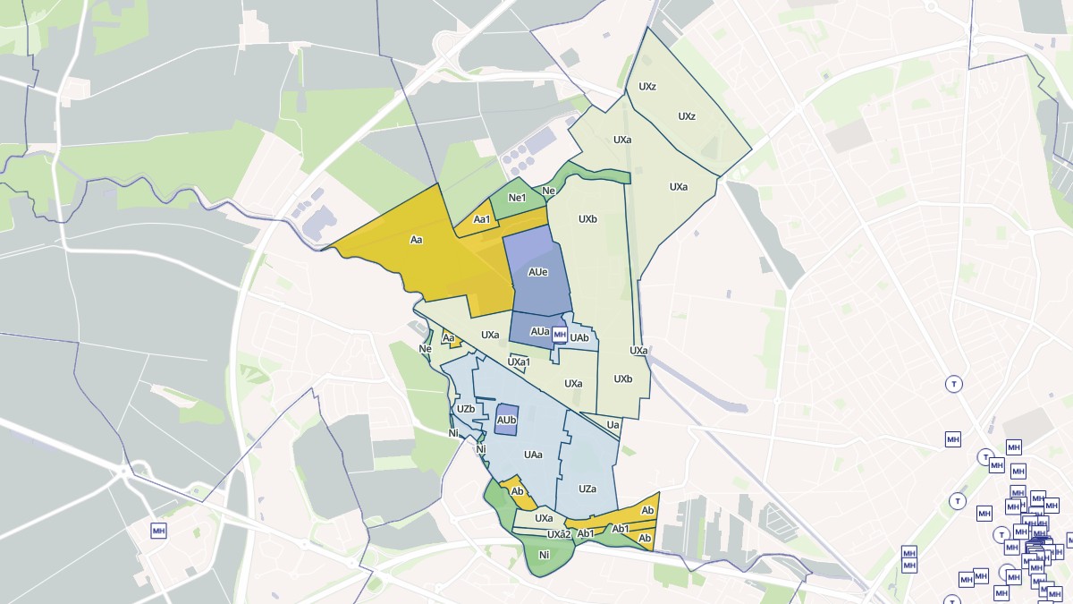 Aperçu cartographique de Saint-Brice-Courcelles, centré sur la commune