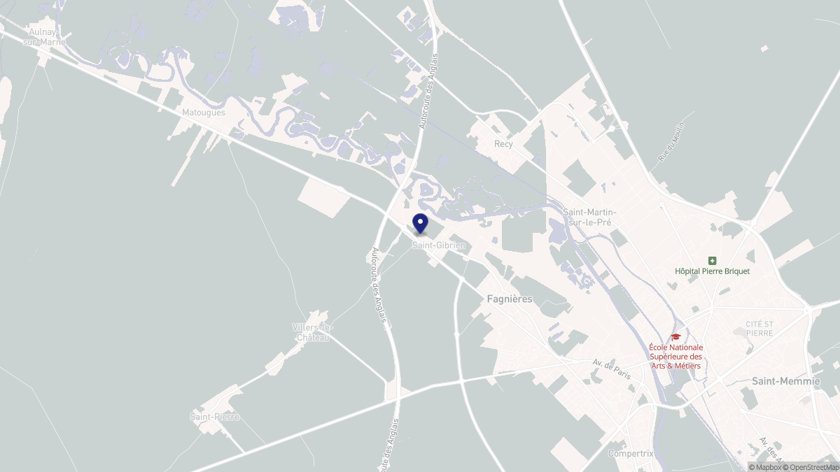 Aperçu cartographique de Saint-Gibrien, centré sur la commune