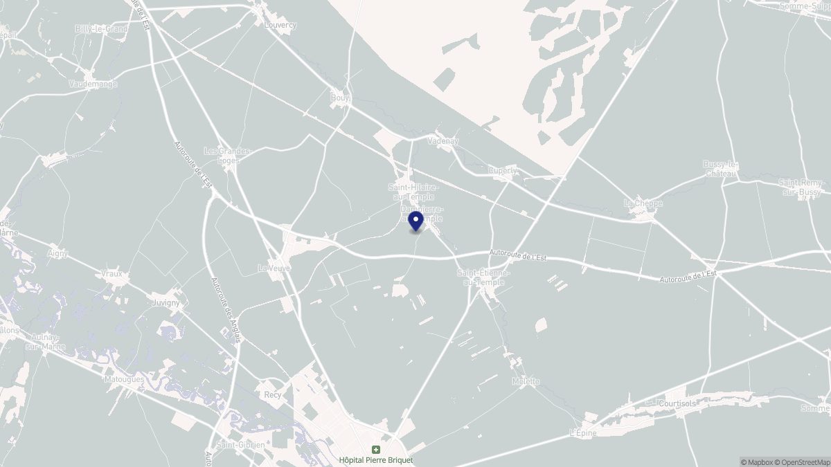 Aperçu cartographique de La Neuville-au-Temple, centré sur la commune