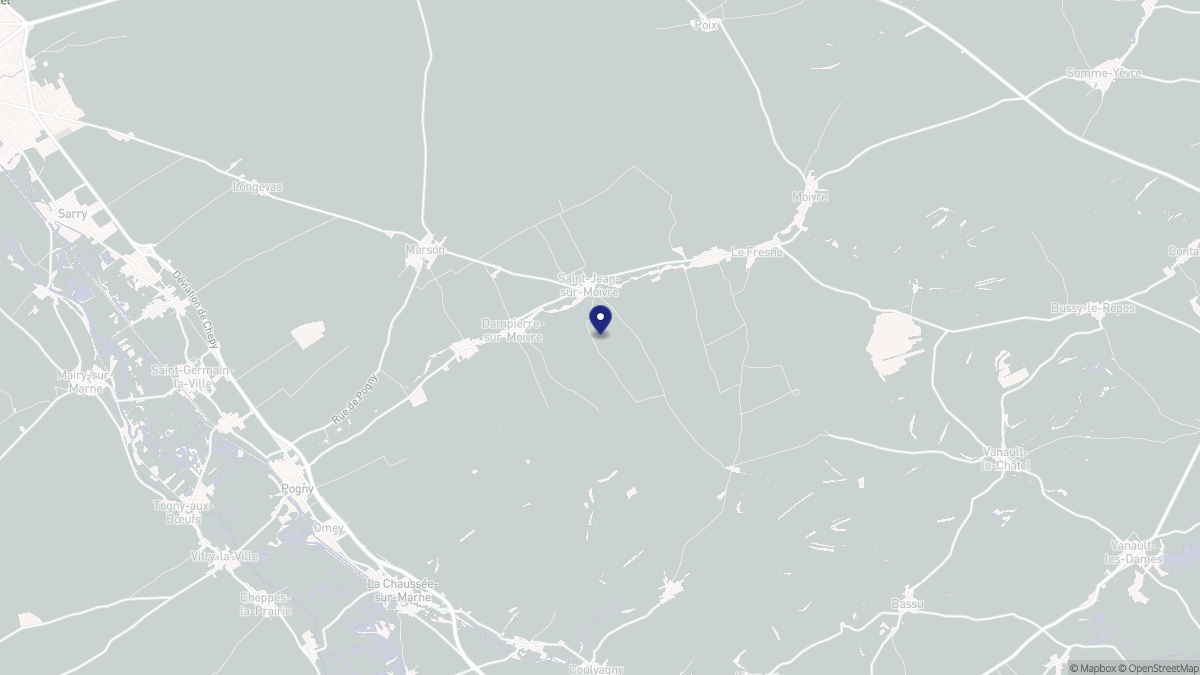 Aperçu cartographique de Saint-Jean-sur-Moivre, centré sur la commune
