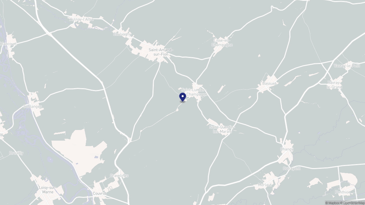 Aperçu cartographique de Saint-Lumier-en-Champagne, centré sur la commune