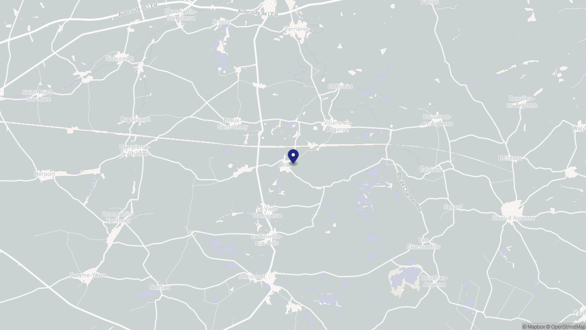 Aperçu cartographique de Sivry-Ante, centré sur la commune