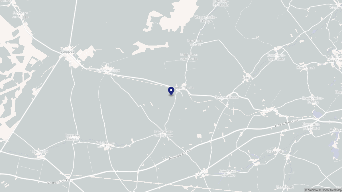 Aperçu cartographique de Somme-Tourbe, centré sur la commune