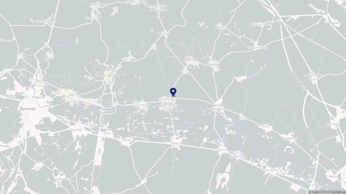 Aperçu cartographique de Tours-sur-Marne, centré sur la commune
