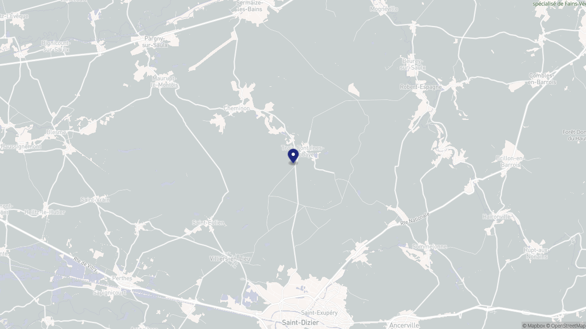 Aperçu cartographique de Trois-Fontaines-l'Abbaye, centré sur la commune