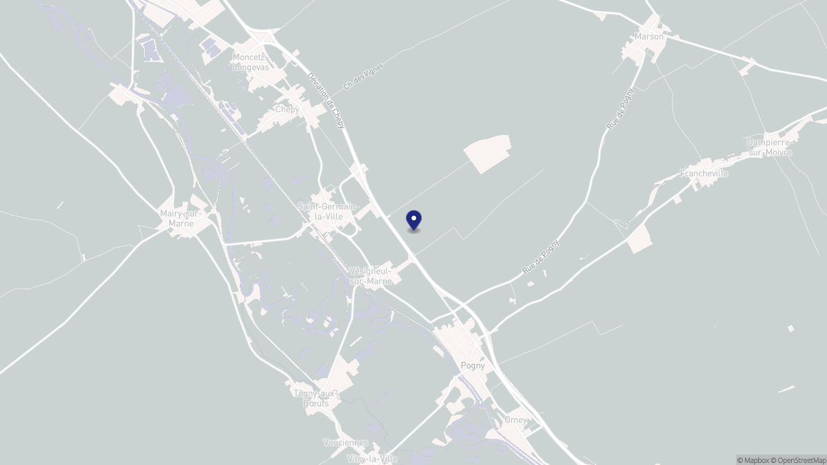 Aperçu cartographique de Vésigneul-sur-Marne, centré sur la commune
