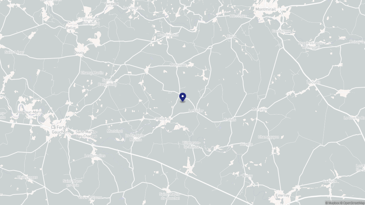Aperçu cartographique de Le Vézier, centré sur la commune
