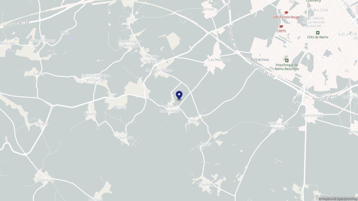 Aperçu cartographique de Ville-Dommange, centré sur la commune