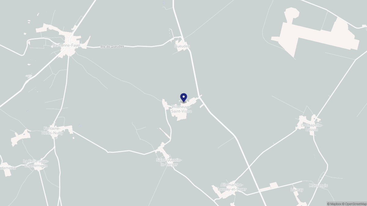 Aperçu cartographique de Villeneuve-Saint-Vistre-et-Villevotte, centré sur la commune
