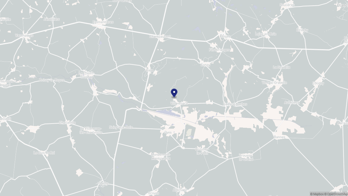 Aperçu cartographique de Villevenard, centré sur la commune