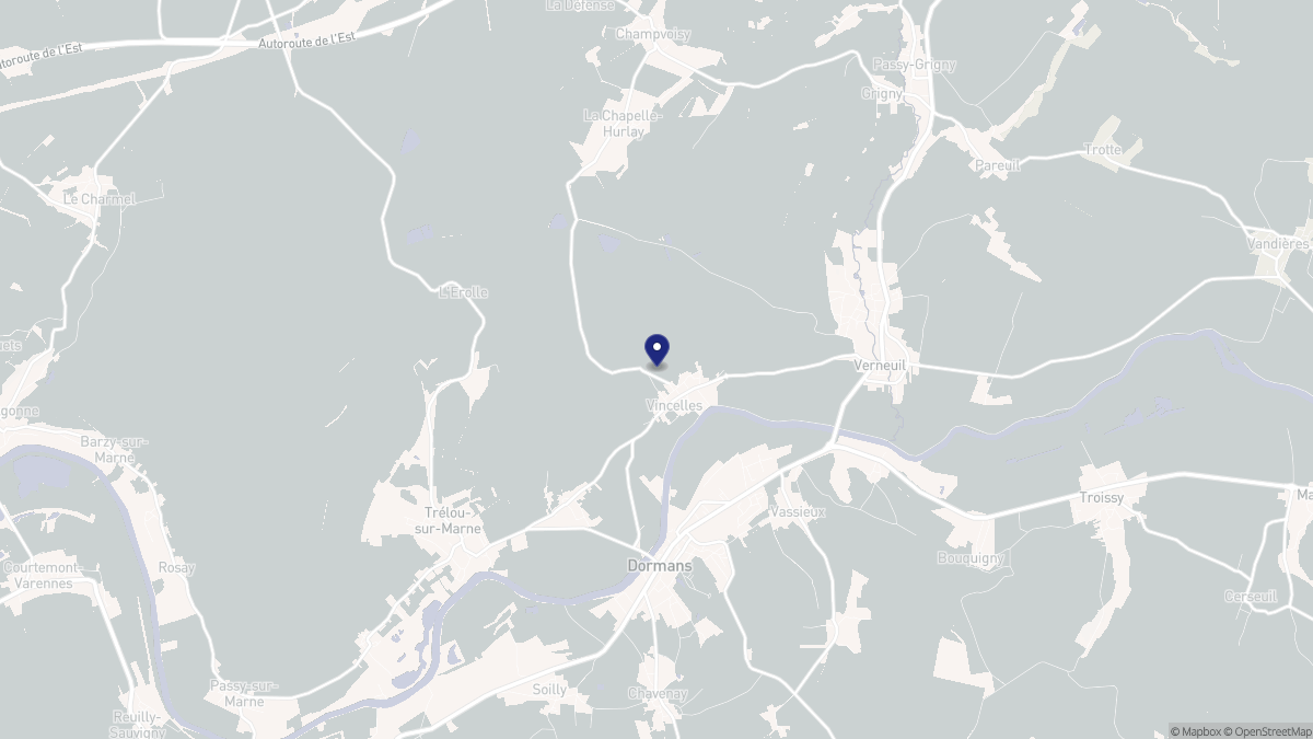 Aperçu cartographique de Vincelles, centré sur la commune