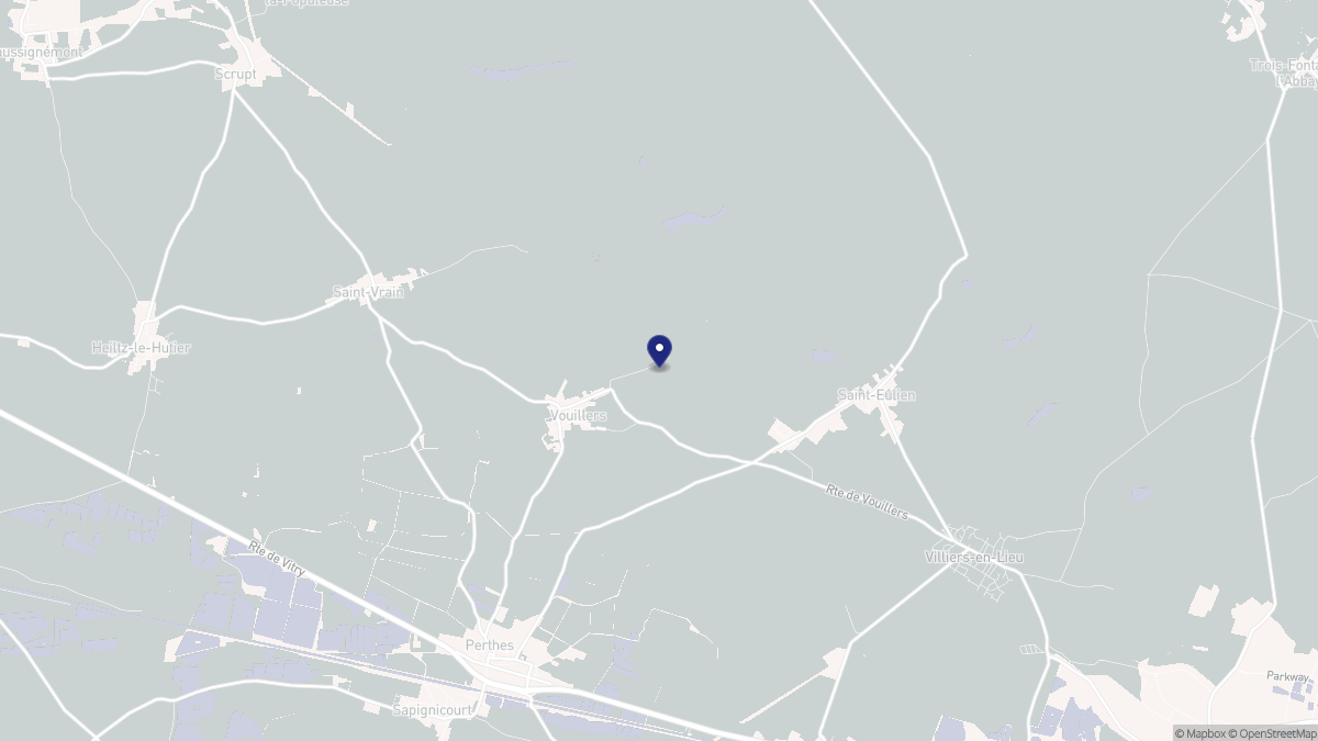 Aperçu cartographique de Vouillers, centré sur la commune