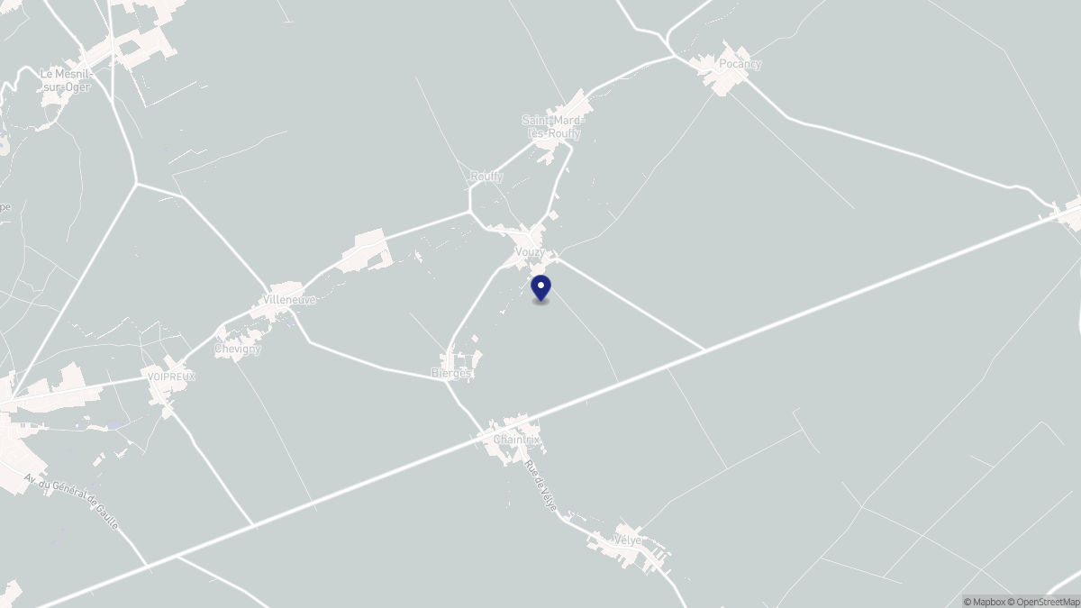 Aperçu cartographique de Vouzy, centré sur la commune