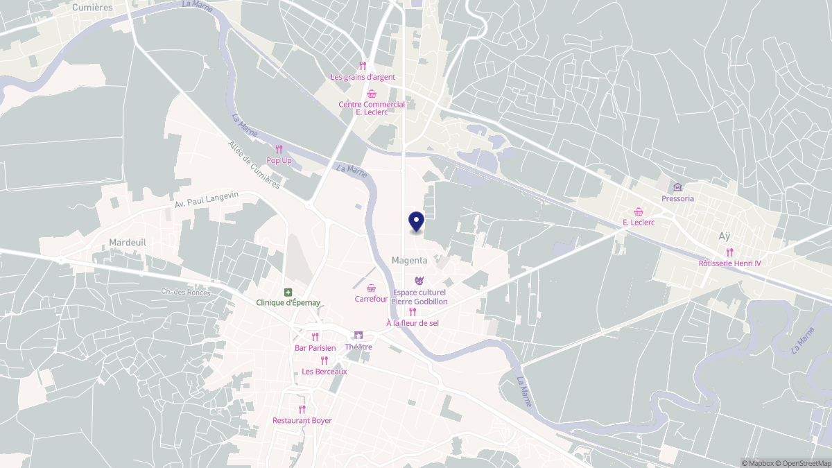 Aperçu cartographique de Magenta, centré sur la commune