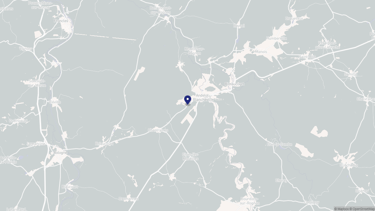 Aperçu cartographique de Andelot-Blancheville, centré sur la commune