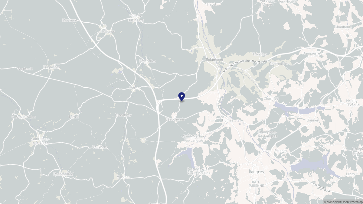 Aperçu cartographique de Beauchemin, centré sur la commune