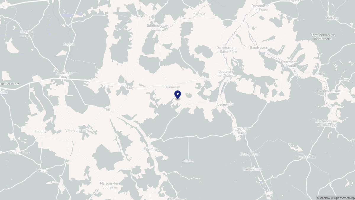 Aperçu cartographique de Blumeray, centré sur la commune