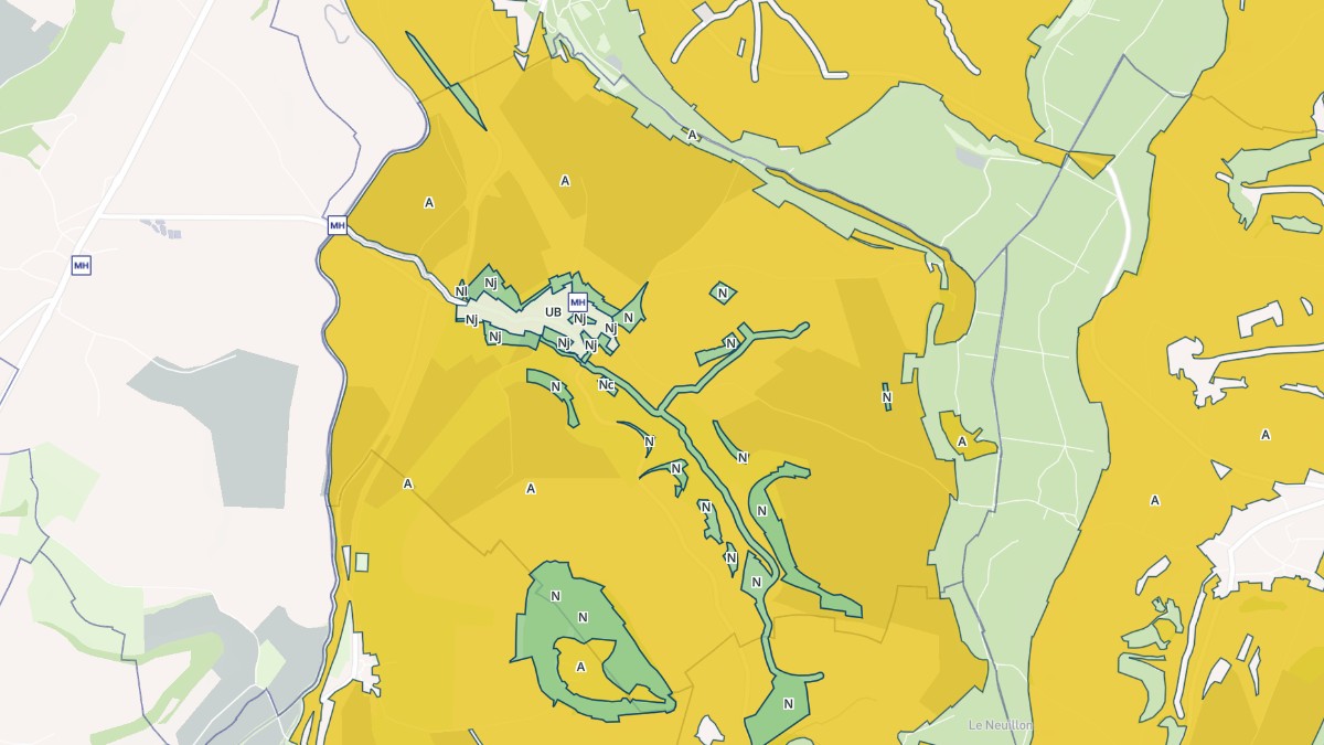 Aperçu cartographique de Brainville-sur-Meuse, centré sur la commune