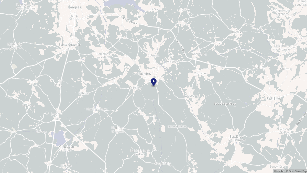 Aperçu cartographique de Chalindrey, centré sur la commune