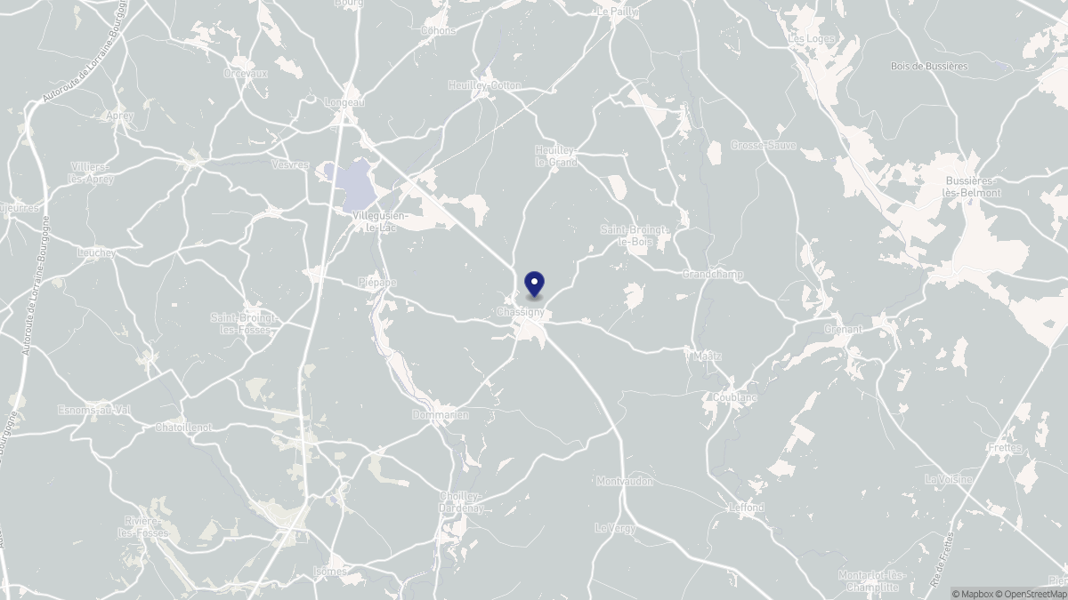 Aperçu cartographique de Chassigny, centré sur la commune