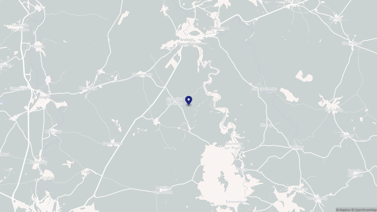 Aperçu cartographique de Cirey-lès-Mareilles, centré sur la commune