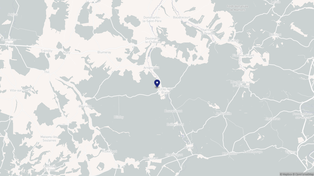 Aperçu cartographique de Cirey-sur-Blaise, centré sur la commune