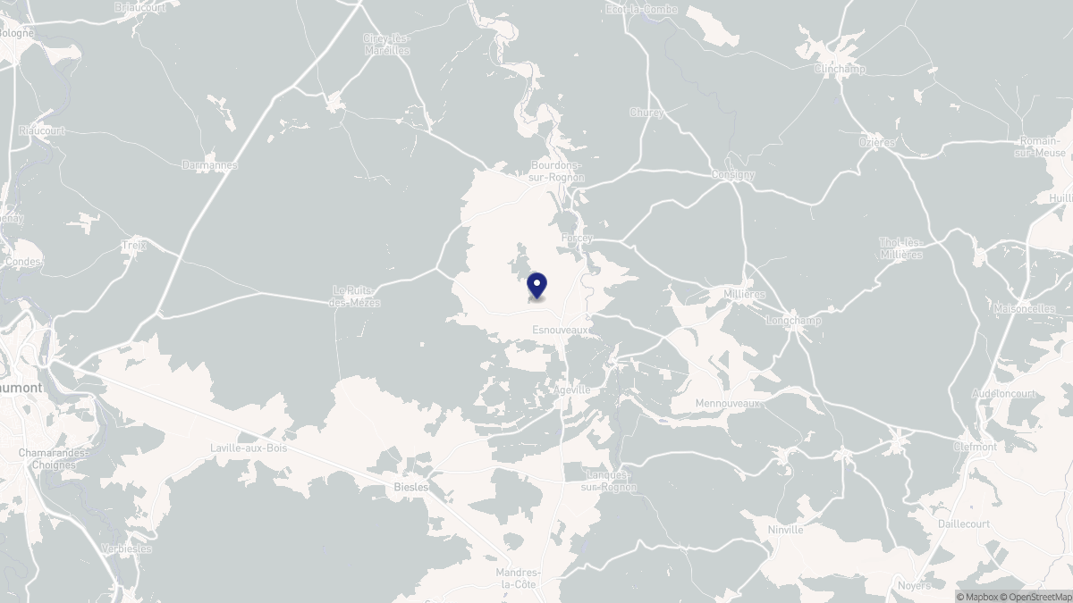 Aperçu cartographique de Esnouveaux, centré sur la commune