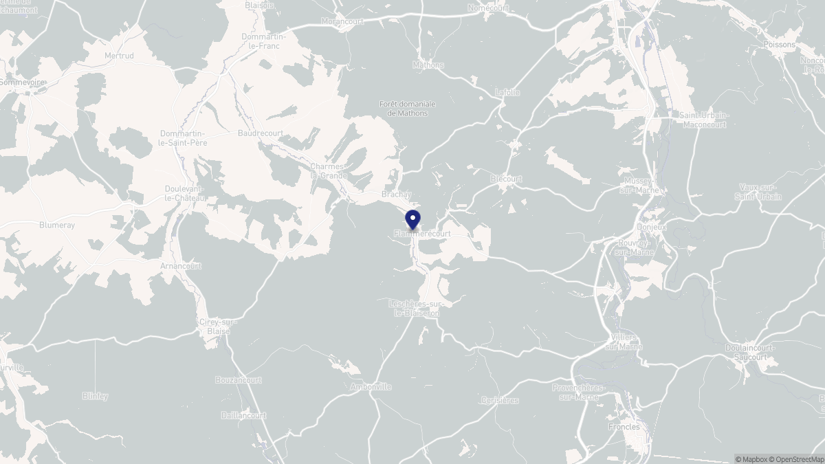Aperçu cartographique de Flammerécourt, centré sur la commune