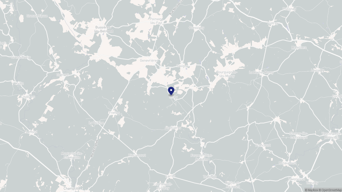 Aperçu cartographique de Gilley, centré sur la commune