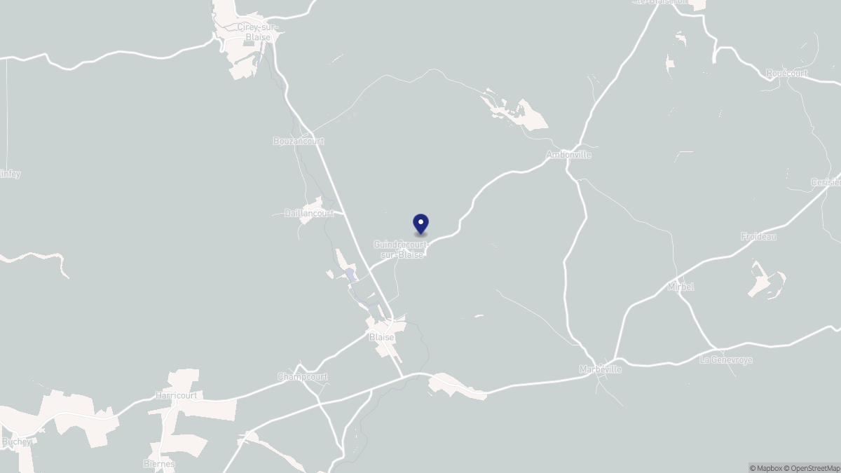 Aperçu cartographique de Guindrecourt-sur-Blaise, centré sur la commune