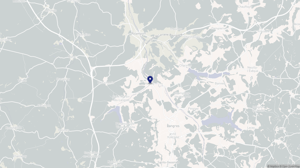 Aperçu cartographique de Humes-Jorquenay, centré sur la commune