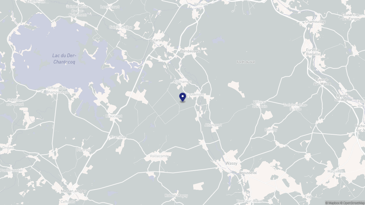 Aperçu cartographique de Louvemont, centré sur la commune