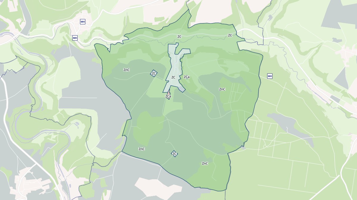 Aperçu cartographique de Louvières, centré sur la commune